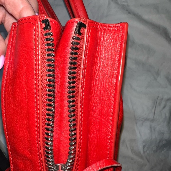 Auth BALENCIAGA Papier Mini Red Leather Tote Bag - Picture 12 of 14